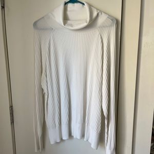 Aritzia Wilfred Free White Ribbed Mockneck Sz L